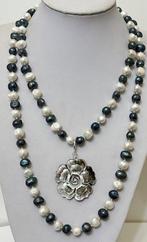 Barokke parelketting (wit en zwart) met afneembare