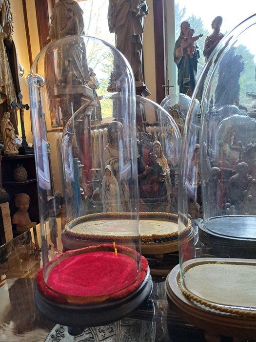 Stolp (7) - Mongeblazen Antiek Glas en Houten Voet -, Antiek en Kunst, Antiek | Overige Antiek