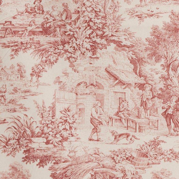 Grande Toile de Jouy Bordeaux - Tissu d’ameublement - 640 cm, Antiek en Kunst, Antiek | Tapijten, Tafelkleden en Textiel