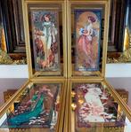 Alphonse Mucha (après) - Miroir mural (4)- Les Quatre, Antiek en Kunst