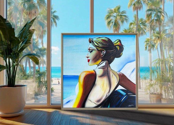 Brooklyn - Woman in blue, Antiek en Kunst, Kunst | Schilderijen | Modern