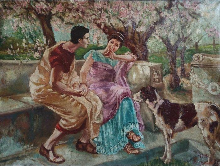 Decorazione liberty (1931) - Panneau - Toile, Antiquités & Art, Art | Objets design