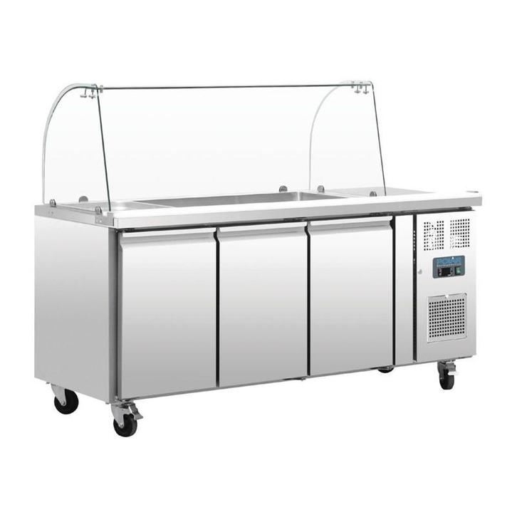 Polar U-serie GN gekoelde saladette met glazen opzetvitrine, Zakelijke goederen, Horeca | Keukenapparatuur, Koelen en Vriezen