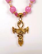 Kunzite - Collier - Aura Pharaonique - Ouvragé - Croix ansée