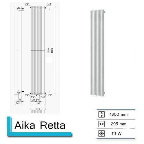 Handdoekradiator Aika Retta 1800 x 295 mm Zwart, Bricolage & Construction, Sanitaire, Enlèvement ou Envoi