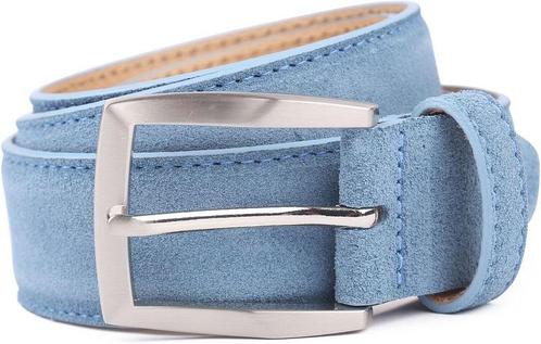 Suitable Riem Suède Leer Blauw maat 105 Heren, Kleding | Heren, Riemen en Ceintuurs, Riem of Ceintuur, Nieuw, Echt leder, Verzenden