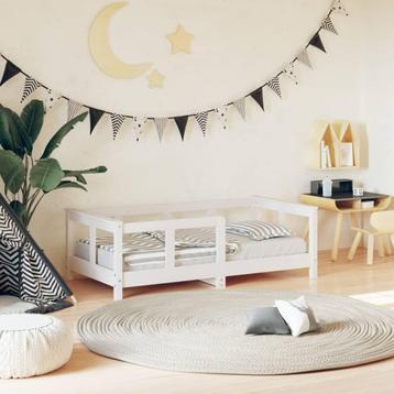 vidaXL Kinderbedframe 70x140 cm massief grenenhout wit, Kinderen en Baby's, Kinderkamer | Bedden, Verzenden, Nieuw