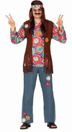 Hippie 60S Kostuum Heren Bloemen Met Vest, Vêtements | Hommes, Costumes de carnaval & Vêtements de fête, Verzenden