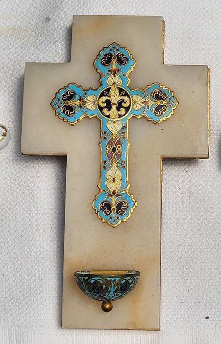 Set van 5 crucifixen en muur-bisschoppelijke fontenissen (5), Antiek en Kunst, Antiek | Boeken en Manuscripten