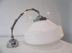 Lampe - Verre chromé/opalin, Antiek en Kunst