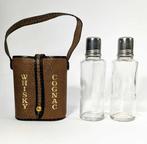 Bouteille (3) - Verre, Acier, Cuir - Petites bouteilles de, Antiek en Kunst