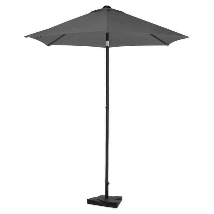 Parasol Torbole – Ø200cm – Premium Parasol -  Grijs | Incl., Tuin en Terras, Parasols, Nieuw, Verzenden