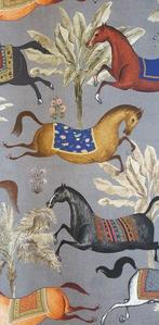 300x280cm! Origineel Arabisch weefsel met paarden in galop -, Antiek en Kunst