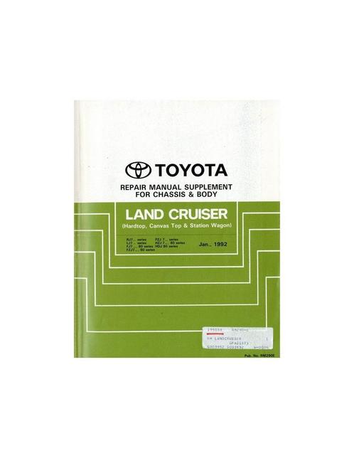 1992 TOYOTA LANDCRUISER CHASSIS & CAROSSERIE, Autos : Divers, Modes d'emploi & Notices d'utilisation