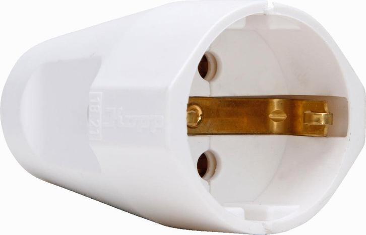 Kopp Contrast Plug RA Synthetic 16A Arctic White - 182102006, Bricolage & Construction, Électricité & Câbles, Envoi