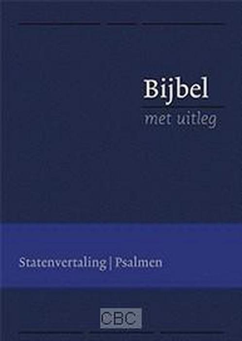 Bijbel met uitleg - blauw - flexibele kaft - goudsnee, Boeken, Godsdienst en Theologie, Zo goed als nieuw, Verzenden