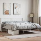 vidaXL Bedframe met hoofdbord metaal wit 160x200 cm, Huis en Inrichting, Slaapkamer | Bedden, Verzenden, Nieuw