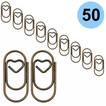 Fako Bijoux® - 50x Mini Paperclip Hart Brons - Bronskleurige beschikbaar voor biedingen