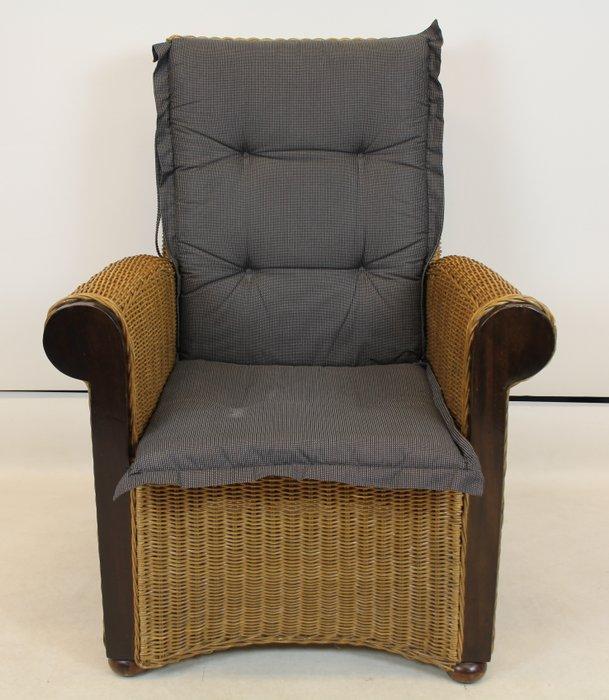 Lounge stoel - Hout, Gevlochten riet, Antiek en Kunst, Curiosa en Brocante