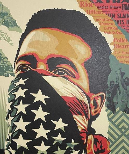 Shepard Fairey (OBEY) (1970) - AMERICAN RAGE / INJUSTICE, Antiek en Kunst, Kunst | Schilderijen | Modern