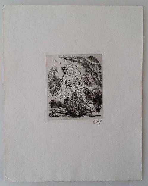 Willi Geiger (1878-1971) - The Embrace, signed expressionist, Antiek en Kunst, Antiek | Overige Antiek