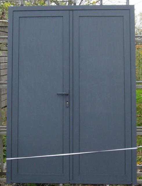 aluminium dubbel deur , buitendeur 155 x 216 antraciet 7016, Doe-het-zelf en Bouw, Deuren en Vliegenramen, Nieuw, Metaal, Buitendeur