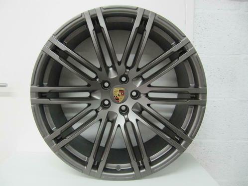 Porsche Macan Originele 21 Inch Turbo III Platinium + banden, Auto-onderdelen, Banden en Velgen, 21 inch, 295 mm, Personenwagen