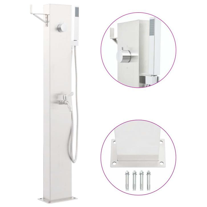 RVS Tuindouche 110cm | Retour Deal | 46% Korting!, Tuin en Terras, Buitenkranen, Nieuw, Verzenden