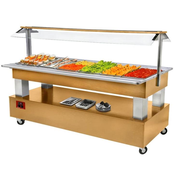 Gekoeld Buffet | GOURMET LINE | Hout/RVS | 6x 1/1 GN |, Zakelijke goederen, Horeca | Keukenapparatuur, Nieuw in verpakking, Verzenden