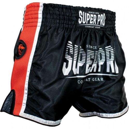 Super Pro Muay Thai Kickboks Broek Stripes Zwart Rood, Kleding | Heren, Sportkleding, Rood, Maat 56/58 (XL), Nieuw, Vechtsport