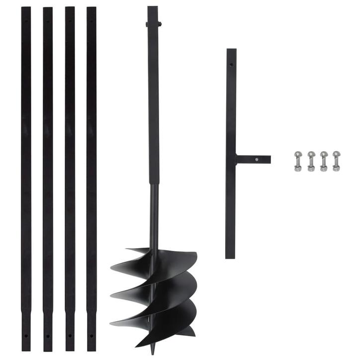 vidaXL Grondboor met handvat 250 mm met verlengbuis 4 m, Doe-het-zelf en Bouw, Gereedschap | Handgereedschap, Nieuw, Verzenden