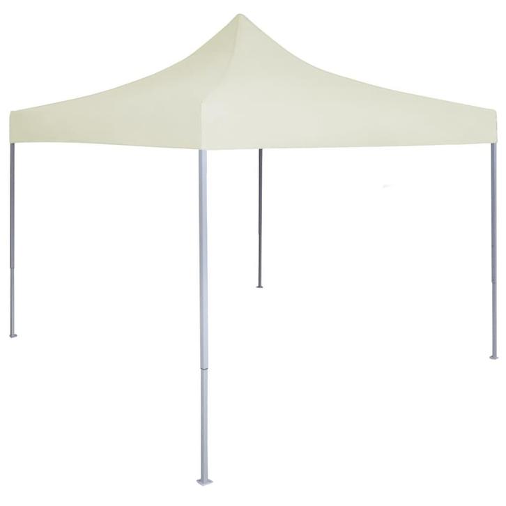 vidaXL Partytent professioneel inklapbaar 2x2 m staal crème, Tuin en Terras, Partytenten, Nieuw, Verzenden