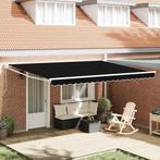 vidaXL Inklapbare Luifel Zwart 450 × 300 cm, Tuin en Terras, Zonneschermen, Verzenden, Nieuw