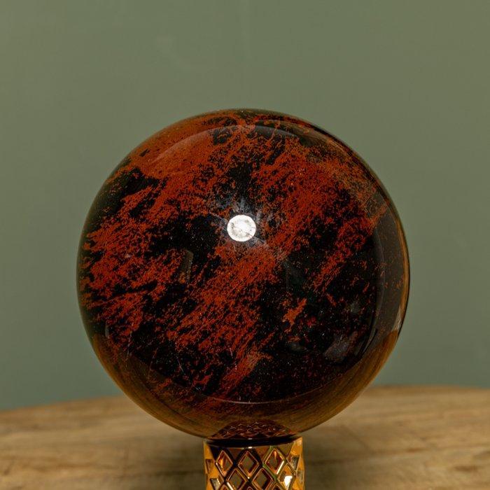 Fine Mahogany Obsidian Sphere Bol - Hoogte: 13.72 cm -, Verzamelen, Mineralen en Fossielen