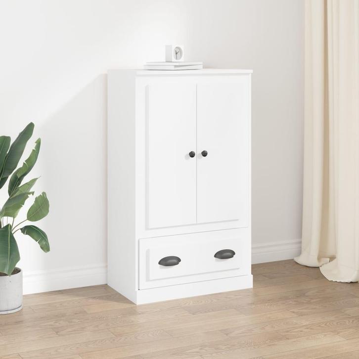 vidaXL Hoge kast 60x35,5x103,5 cm bewerkt hout wit, Huis en Inrichting, Kasten | Dressoirs, Nieuw, Verzenden