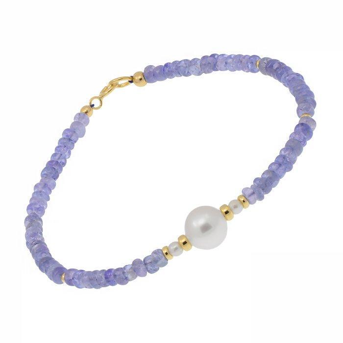 Zonder minimumprijs - Armband - 18 karaat Geel goud Parel -, Handtassen en Accessoires, Armbanden