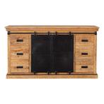 Dressoir Mangohout Milan 160 cm Dubbele Deur, Nieuw, 150 tot 200 cm, 25 tot 50 cm, Industriële meubels