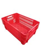 Nestbare Stapelkrat 600x400x350mm Geperforeerd Rood Nieuw, Doe-het-zelf en Bouw, Ophalen of Verzenden, Nieuw