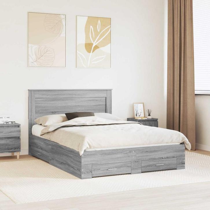 vidaXL Bedframe met lade met hoofdeinde met opslag Bewerkt, Maison & Meubles, Chambre à coucher | Lits, Envoi