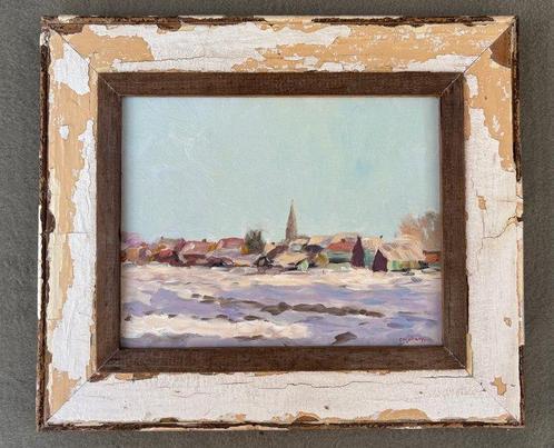 Cor Schaap (1968) - Dorp in de winter, Antiek en Kunst, Kunst | Schilderijen | Klassiek