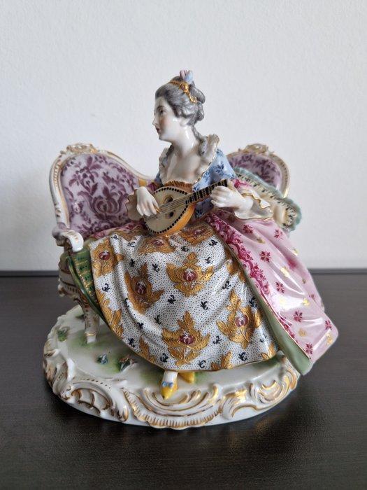 Dressler, Kister & Co. Passau - Figurine - Lady with, Antiquités & Art, Antiquités | Verre & Cristal