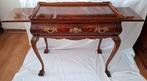 Bouillotte tafel - Theetafeltje - Messing, Wortelnotenhout -