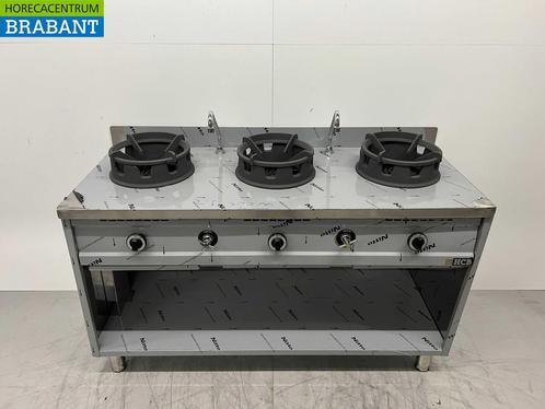 Table wok en acier inoxydable wok cooker 3 brûleurs 39 kW, Zakelijke goederen, Horeca | Overige, Verzenden