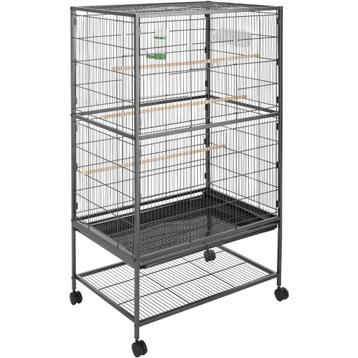 tectake Vogelkooi 131cm hoog - antraciet beschikbaar voor biedingen