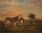 Ernest Mollet (1831-1902) - Cattle Grazing at Sunset