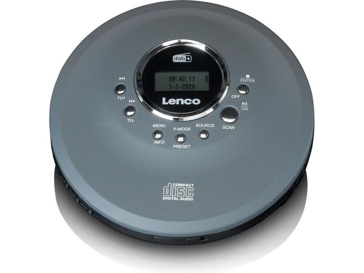Lenco CD-400GY - Draagbare CD-MP3 Speler - DAB+ FM Radio 30, Huis en Inrichting, Woonaccessoires | Overige, Zo goed als nieuw