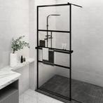 vidaXL Paroi de douche avec étagère Noir 100x195cm Verre, Verzenden, Neuf