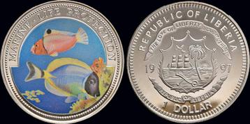 Liberia 1 dollar 1997- Marine-life protection koper-nikkel beschikbaar voor biedingen