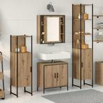 vidaXL Badkamermeubel Set 4 pcs Bruin 33 x 33 x 185,5 cm, Huis en Inrichting, Verzenden, Nieuw