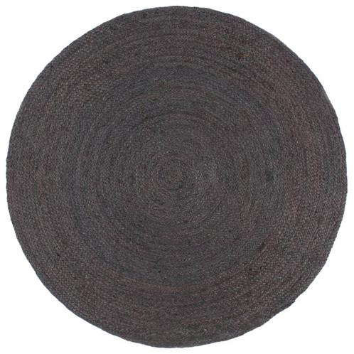 vidaXL Vloerkleed handgemaakt rond 240 cm jute donkergrijs, Huis en Inrichting, Stoffering | Tapijten en Vloerkleden, Nieuw, Verzenden